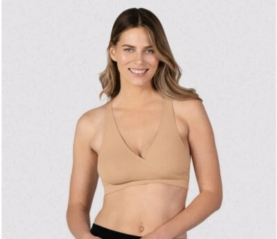 Bravado Basic Women's Crossover Nursing Sleep Bra Size M/M Beige  - Image 1 of 4