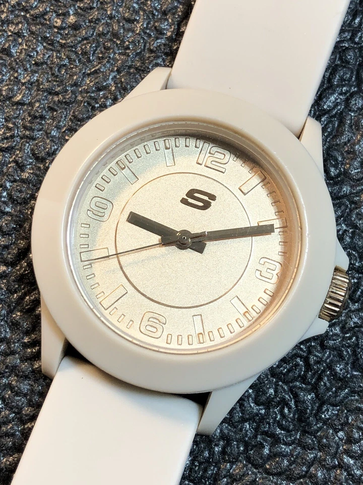 SKECHERS Reloj Mujer Beige Banda Silicona Damas Reloj Pulsera Batería Nueva Foto 1 de 4