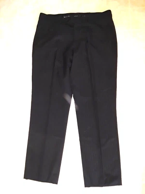Bachrach Dress Pants Men's 36x31 Black Pin Striped  MINT - Image 1 of 3