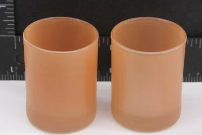 (2) Peach Straight #22830 by Anchor Hocking USA Votive Holder NEW OLD STOCK E103