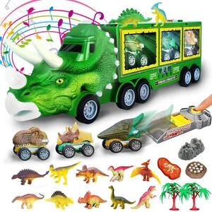 Dinosaurier Spielzeug ab 3 Jahre 23 Stück Truck Spielzeug mit Lichtern und Tönen - Bild 1 von 19