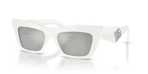 Dolce & Gabbana DG 4435 33128V White Silver Mirror Women Sunglasses Authentic - Picture 1 of 7