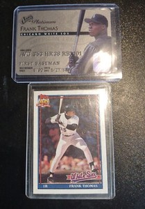 Frank Thomas 1995 Studio Platinum Plastic Stock & 91 Topps Rookie Card White Sox