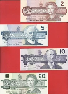 Canada 1986-91 $2 5 10 20 BIRDS series THIESSEN * CROW set of 4 - Picture 1 of 2