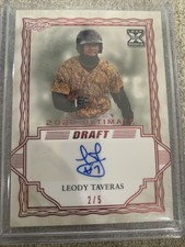 LEODY TAVERAS 2020 Leaf Ultimate Draft #BA-LT1 XRC ROOKIE AUTO /5 RC RED