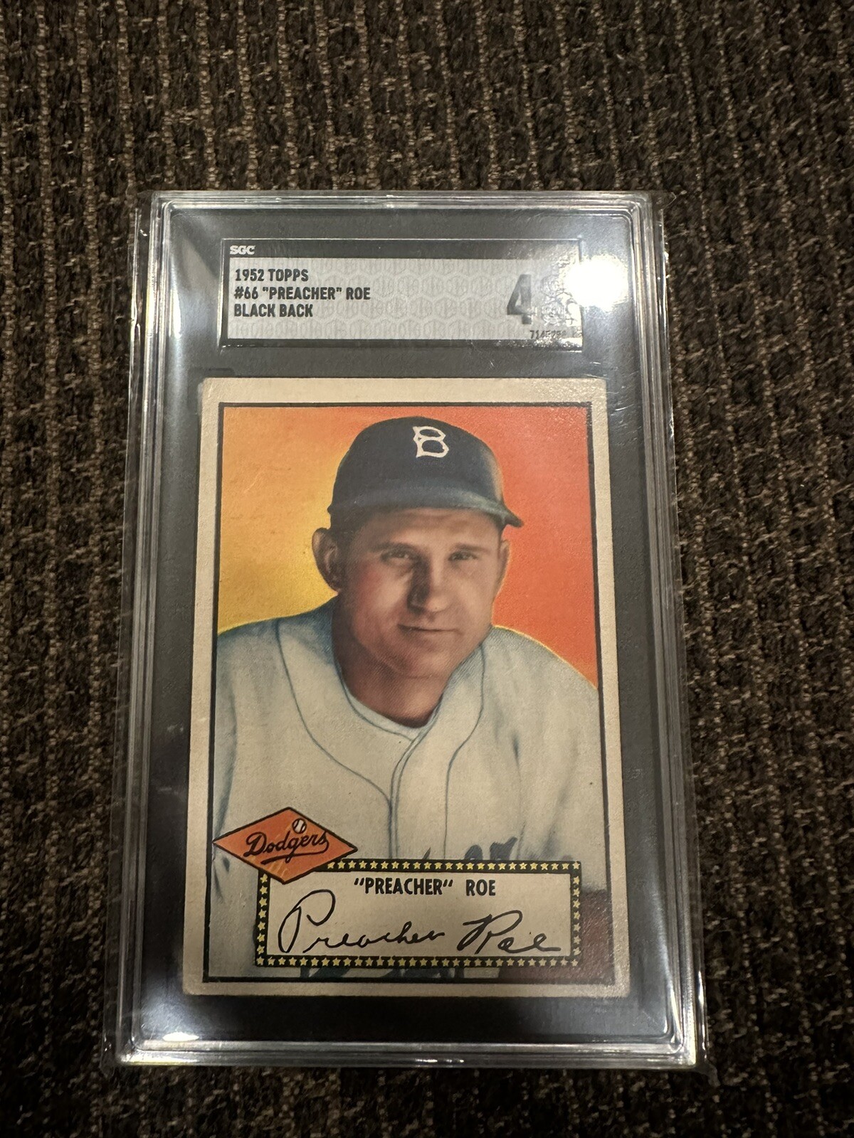 1952 Topps 66 Preacher Roe Red Back SGC 4