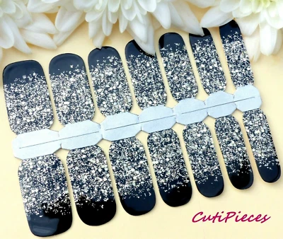 Calcomanía de esmalte completo autoadhesiva arte en uñas pegatina punta brillante con punta de brillo W6 Foto 1 de 2