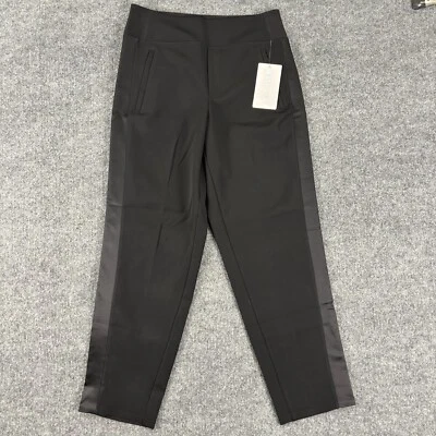 Calça ATHLETA listra lateral cetim sem fim 6 preta - Imagem 1 de 4