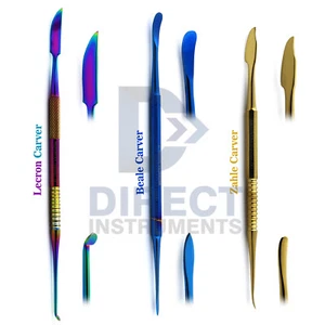 3Pcs Titanium Color Waxing Carving Lecron Zahle Beale Wax Carvers Lab Technician - Picture 1 of 4