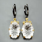 Jewelry gems 30 ct+ Quartz Earrings 925 Sterling Silver /E110355