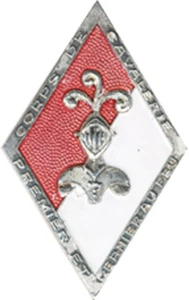 Cuerpo De Caballería,Metal Esmaltado,Espalda Granulada Plateado,A. Augis . B. ( - Imagen 1 de 2