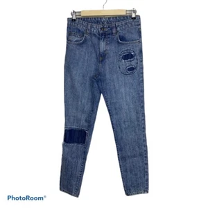 Carmar Jeans size 25 Blue Distressed Patch Style D112216 Jeans High Waist - Picture 1 of 10