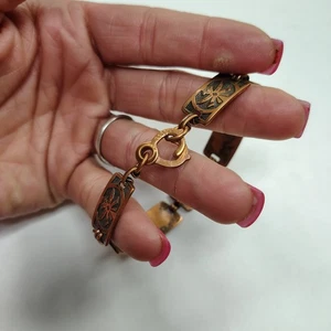 Native American Kachina Dancer Design Solid Copper Link Bracelet 7 3/4" x 1/2" - Bild 1 von 4