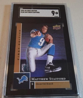 2009 Upper Deck 1st Edition Matthew Stafford Rookie RC #180 SGC 9 Lions - Image 1 of 2