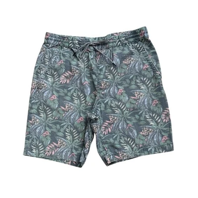 Мужские хлопковые шорты AEROPOSTALE среднего размера без застежек с цветочным принтом на шнурке на талии - Изображение 1 из 4