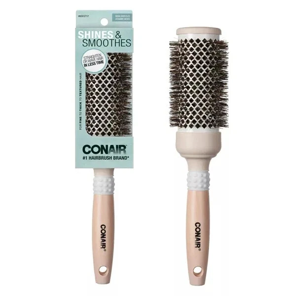 Conair Ceramic Wood Medium Thermal Boar Round Brush Black - Image 1 of 1