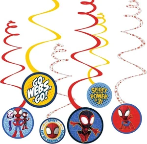 Spidey & His Amazing Friends Spider-Man Geburtstag Party hängende Wirbel Deko - Bild 1 von 1