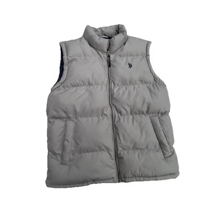 US POLO ASSN Mens Classic Gray Full Zip Up Quilted VEST  Sz M  - Image 1 of 4