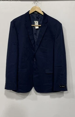 Express Mens Blue Long Sleeve Extra Slim Single-Breasted Suit Blazer Size 46R - Image 1 of 4