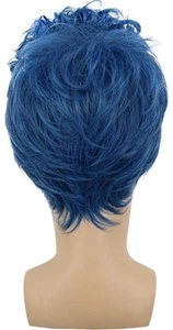 Adults and kids Short Blue Cosplay Costume Wig Halloween curly Hair Wigs 138 - Picture 1 of 5
