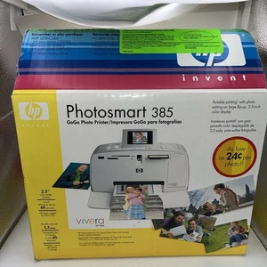 Impresora digital de inyección de tinta fotográfica HP Photosmart 385 Q6387L con papel fotográfico adicional - Imagen 1 de 13