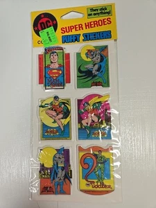 Vintage 1988 DC Comics Super Heroes Puffy Stickers Batman Riddler Superman RARE - Picture 1 of 7