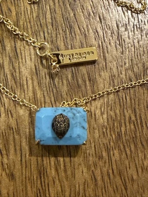 Kurt Geiger London Necklace Signature Eagle Turquoise Gem Short Gold Pendant NWT - Image 1 of 4