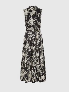 Reiss Briella Black Floral Printed Women’s Midi Dress Size UK 8, NEW - Picture 1 of 10