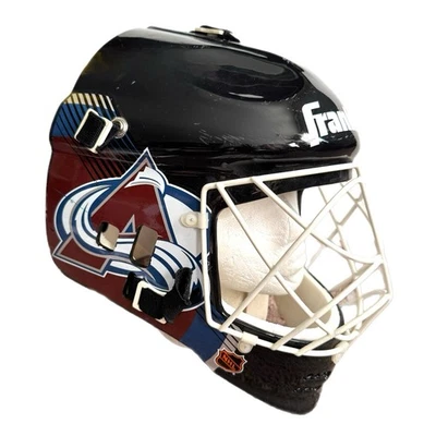 Vintage 90s Franklin Goalie Mask  Collectable Helmet Colorado Avalanche FLAWS - Image 1 of 4