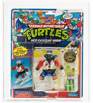 Graded New Sealed Hot-Doggin' Mike CAS 85+ TMNT 1992 Playmates Turtle Games - Image 1 of 3