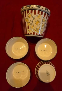 Kitchen Prep 101 Tabletops Unlimited 5pc Popcorn Serving Set Bucket Bowls Snack - Picture 1 of 11