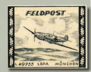 2908 GERMANY WWII POSTER STAMP FIELDPOST L-49755 LGPA MUNCHEN - REPRO - Picture 1 of 1