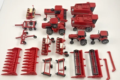 🚜Ertl Case International 1/64 Diecast Tractor Lote con Implementos-19 piezas Rojo y Negro Foto 1 de 4