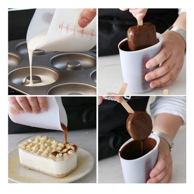  Baking Measuring Cups Silicone Beaker Liquid Container With Graduations - Image 1 of 4