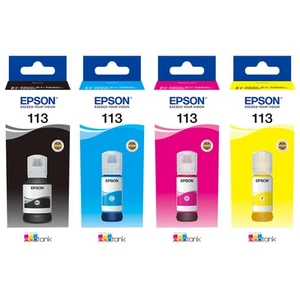 Original Epson 113 Ink Bottle Refill Cartridge Multipack C13T06B140/240/340/440 - Afbeelding 1 van 11