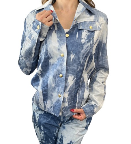 Christian Dior Vintage 2000 Galliano Giacca Set Pantaloni #38 Tie Dye Blu RankAB+