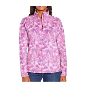 Eddie Bauer Women 1/4 Zip Polar Fleece Jacket Size L Pink Pullover - Picture 1 of 11