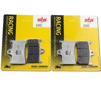 2x Pairs of Yamaha YZF R1 1998-2003 SBS Dual Carbon Front Brake Pads - 634DC - Image 1 of 3