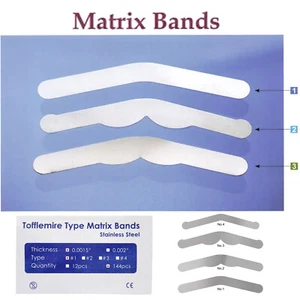 144 Dental universal Matrix Bands Tofflemire Stainless Steel bands 0.015' #1#2#3 - Picture 1 of 13