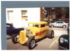 FOUND COLOR PHOTO R_5810 VIEW OF OLD HOT ROD PARKED IN LOT