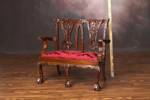 Child size Chippendale style carved settee Cover