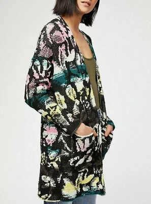 Cárdigan Free People Think Twice Suéter de Neón Tejido Rosa Amarillo Boho OB800486 Foto 1 de 4