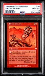 2000 MTG Magic The Gathering Invasion #167 Shivan Harvest Uncommon PSA 10 POP 1 - Picture 1 of 4
