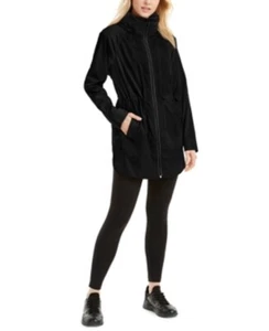 Ideology Women's Long-Line Full-Zip Rain Jacket, Black, Size L, $80, NwT - Picture 1 of 8