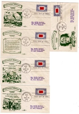 #918 Albania 1943 FDC Overrun Nations - Matched Set/5 PentArts - Image 1 of 2