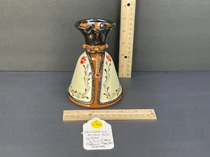 (CC-402) Ungarische Miska mit Pfeife handgeworfen rote Ware Keramik Krug signiert 60er Jahre - Bild 1 von 12