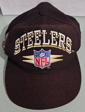 vintage logo athletic  PITTSBURGH STEELERS  brown black snapback cap diamond cut