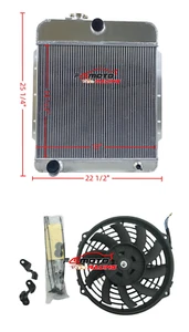 All Aluminum Radiator+Fan For 1949-1956 Cadillac Series 60s, 61, 62, 75 Manual - Foto 1 di 9