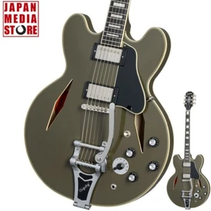 Epiphone Shinichi Ubukata ES-355 Custom Bigsby Olive Drab Electric Guitar NEW - Picture 1 of 12