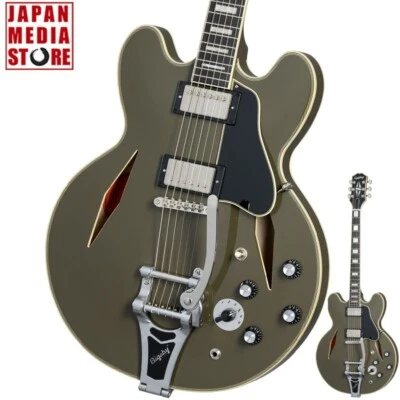 Epiphone Shinichi Ubukata ES-355 Custom Bigsby Olive Drab Electric Guitar NEW - Image 1 of 4